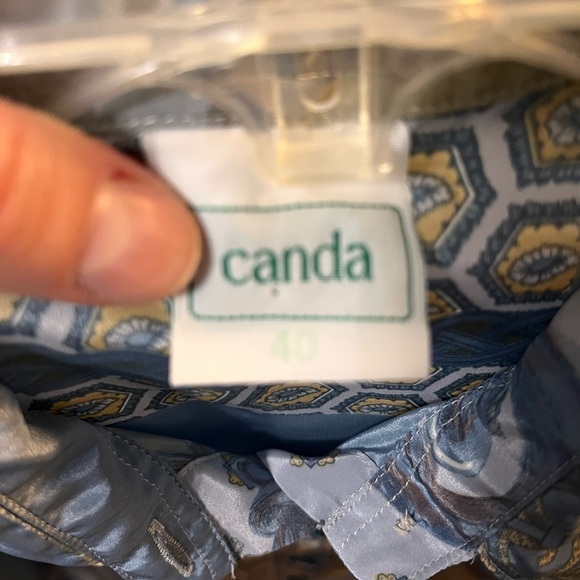 Satin Blue Button Down Shirt withh Flo Print - Picture 5 of 8